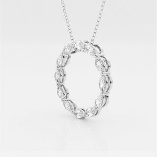1.01 TCW Maquise Moissanite Diamond Circle Pendent Necklace - farrellouise