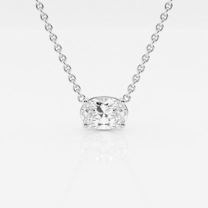 1.0 CT Oval Moissanite Diamond Solitaire Necklace - farrellouise