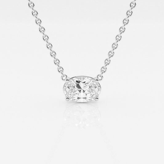 1.0 CT Oval Moissanite Diamond Solitaire Necklace - farrellouise