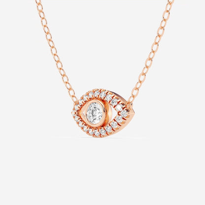 0.35 TCW Round Moissanite Diamond Evil Eye Necklace - farrellouise