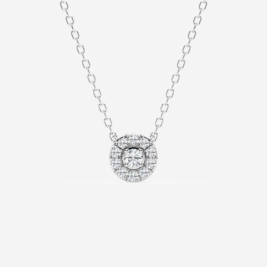 0.14 TCW Round Moissanite Diamond Halo Necklace - farrellouise