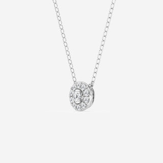 0.14 TCW Round Moissanite Diamond Halo Necklace - farrellouise