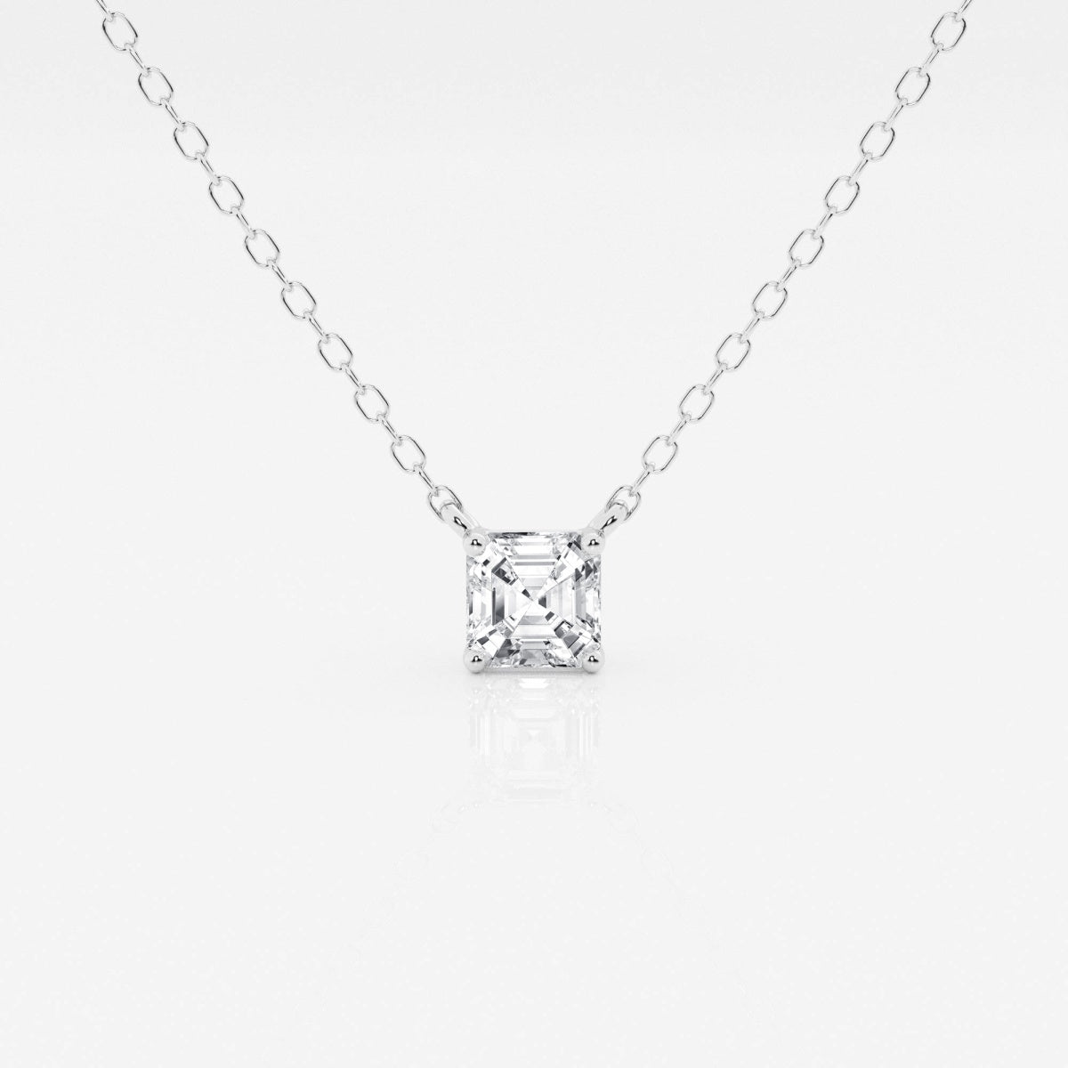 0.50 CT Asscher Moissanite Diamond Solitaire Necklace - farrellouise