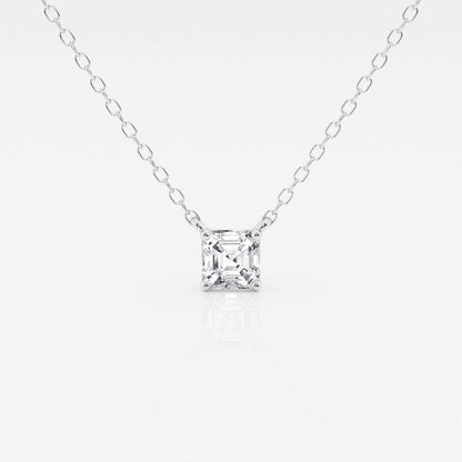 0.50 CT Asscher Moissanite Diamond Solitaire Necklace - farrellouise