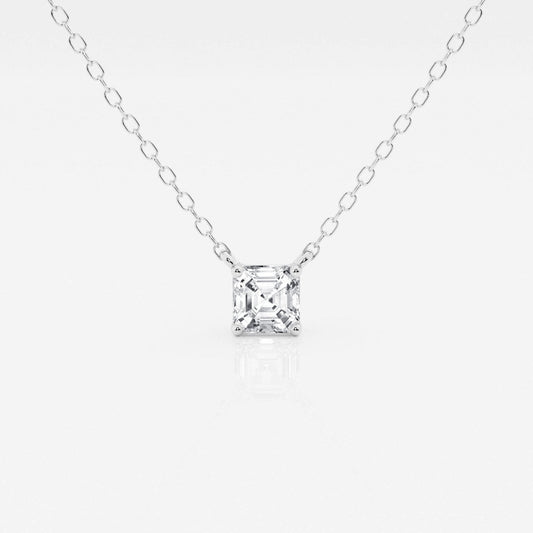 0.50 CT Asscher Moissanite Diamond Solitaire Necklace - farrellouise