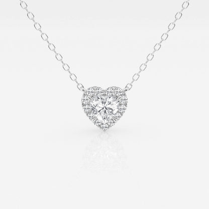 0.40 CT Heart Moissanite Diamond Halo Style Necklace - farrellouise
