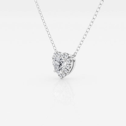 0.40 CT Heart Moissanite Diamond Halo Style Necklace - farrellouise