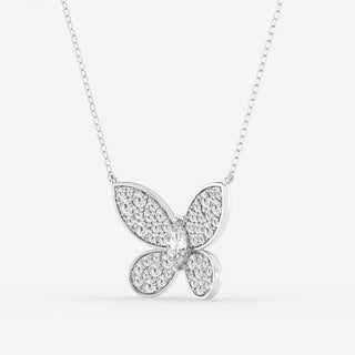 0.24 CT Marquise Moissanite Diamond Butterfly Pendant Necklace - farrellouise