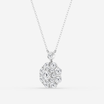 1.51 TCW Round Moissanite Diamond Vintage Multidimensional Pendant Necklace - farrellouise