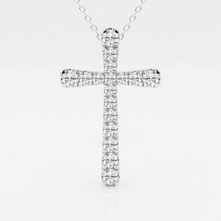 1.03 TCW Round Moissanite Diamond Cross Necklace - farrellouise