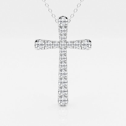 1.03 TCW Round Moissanite Diamond Cross Necklace - farrellouise