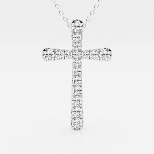 1.03 TCW Round Moissanite Diamond Cross Necklace - farrellouise