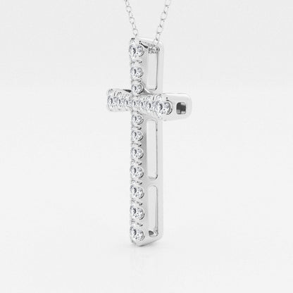 1.03 TCW Round Moissanite Diamond Cross Necklace - farrellouise