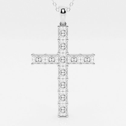 2.06 TCW Radiant Moissanite Diamond Cross Necklace - farrellouise