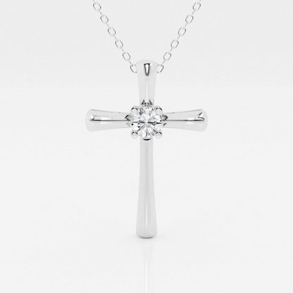 0.24 CT Round Moissanite Diamond Cross Necklace - farrellouise