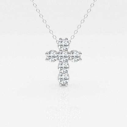 1.01 TCW Round Moissanite Diamond Cross Necklace - farrellouise