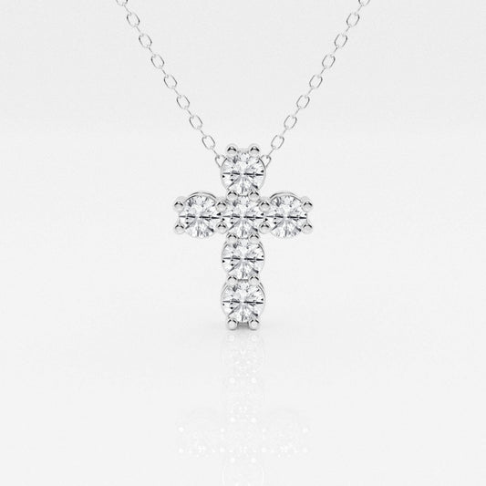 1.01 TCW Round Moissanite Diamond Cross Necklace - farrellouise