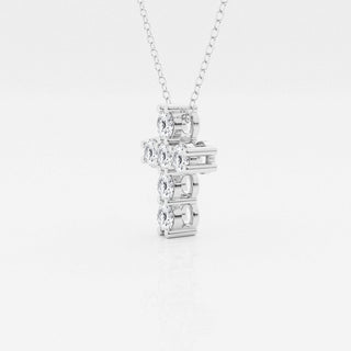 1.01 TCW Round Moissanite Diamond Cross Necklace - farrellouise
