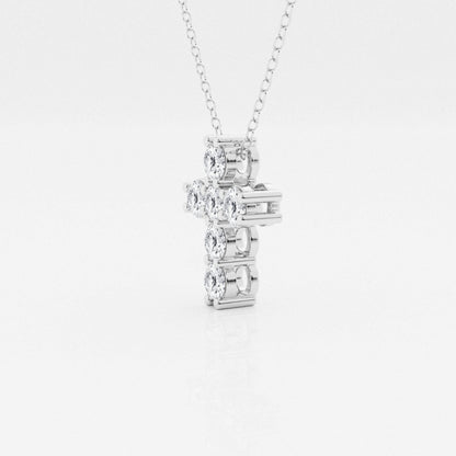 1.01 TCW Round Moissanite Diamond Cross Necklace - farrellouise