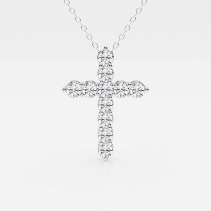 1.0 TCW Round Moissanite Diamond Cross Necklace - farrellouise
