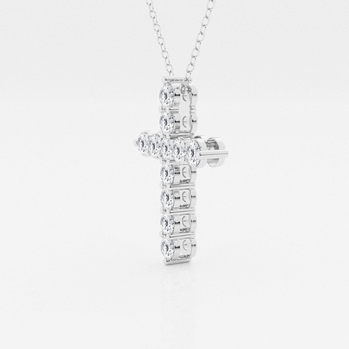 1.0 TCW Round Moissanite Diamond Cross Necklace - farrellouise
