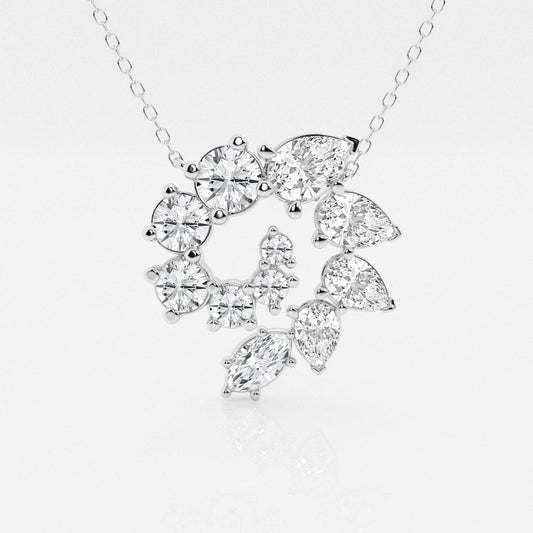 3.6 TCW Round, Marquise & Pear Moissanite Diamond Swirl Necklace - farrellouise