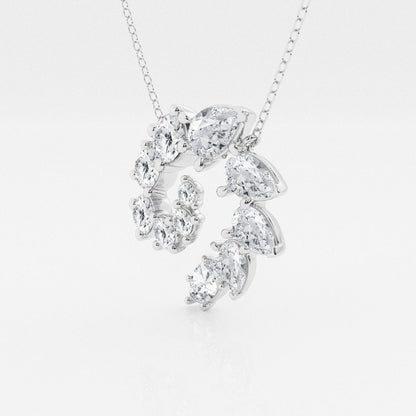 3.6 TCW Round, Marquise & Pear Moissanite Diamond Swirl Necklace - farrellouise