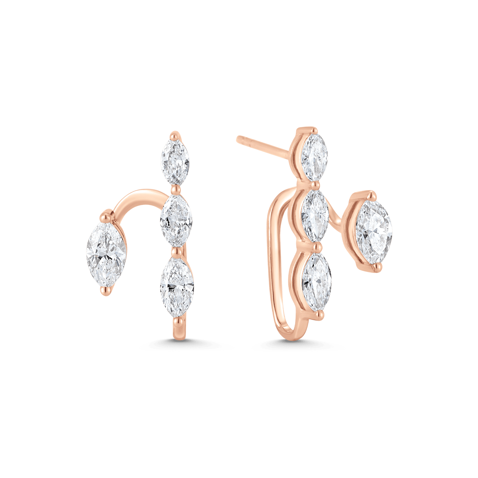 1.17 TCW Round Moissanite Diamond Ear Jacket Earrings - farrellouise