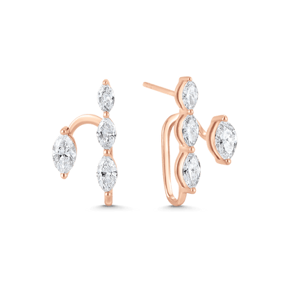 1.17 TCW Round Moissanite Diamond Ear Jacket Earrings - farrellouise