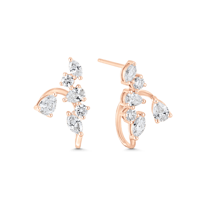 1.34 TCW Pear, Round & Marquise Moissanite Diamond Ear Jacket Earrings - farrellouise