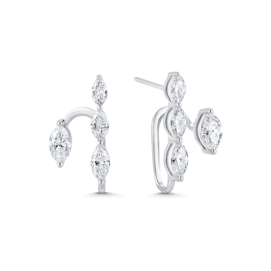 1.17 TCW Round Moissanite Diamond Ear Jacket Earrings - farrellouise
