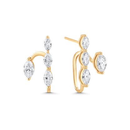 1.17 TCW Round Moissanite Diamond Ear Jacket Earrings - farrellouise
