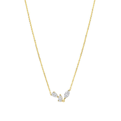 0.48 TCW Pear & Marquise Moissanite Diamond Multi Stones Pendent Necklace - farrellouise
