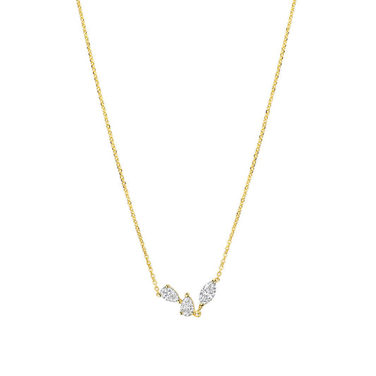 0.48 TCW Pear & Marquise Moissanite Diamond Multi Stones Pendent Necklace - farrellouise