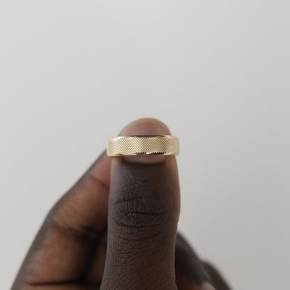 Classic Yellow Gold Textured Men's Band - farrellouise