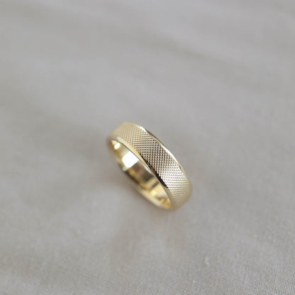 Classic Yellow Gold Textured Men's Band - farrellouise