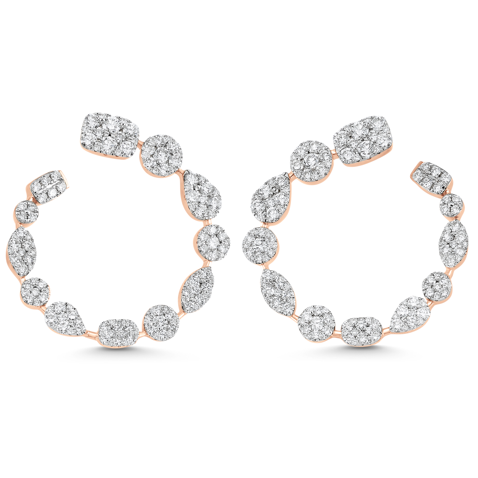 4.05 TCW Round Moissanite Diamond Hoop Earrings - farrellouise