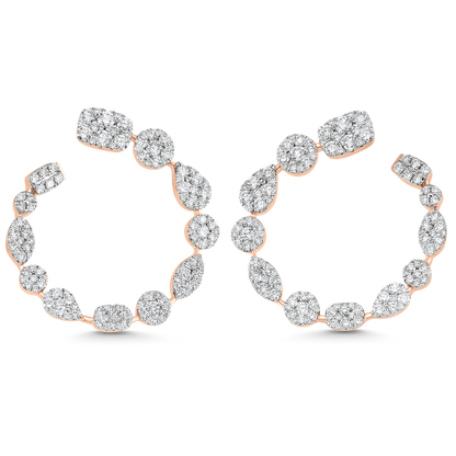 4.05 TCW Round Moissanite Diamond Hoop Earrings - farrellouise