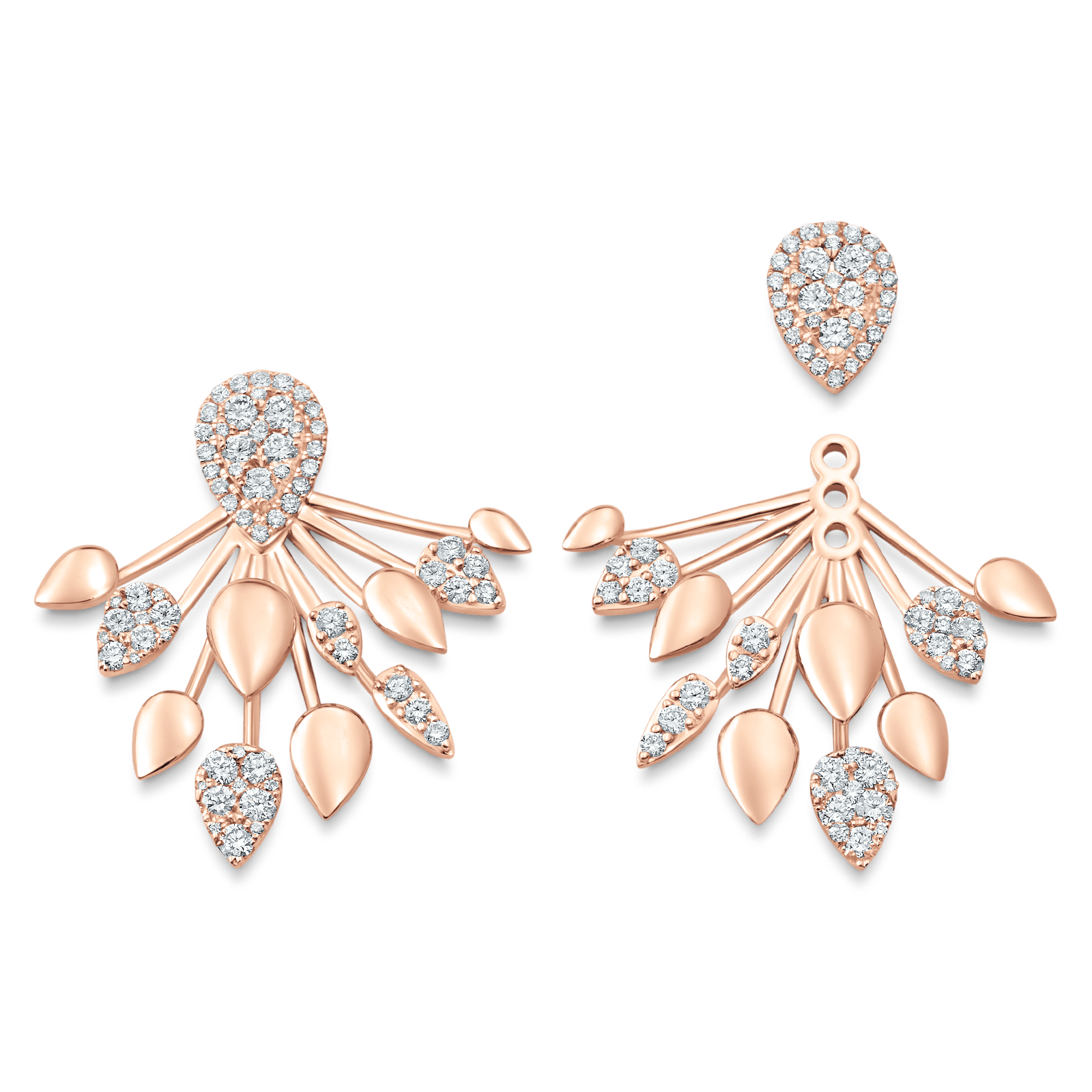 1.92 TCW Round Moissanite Diamond Ear Jacket Earrings - farrellouise