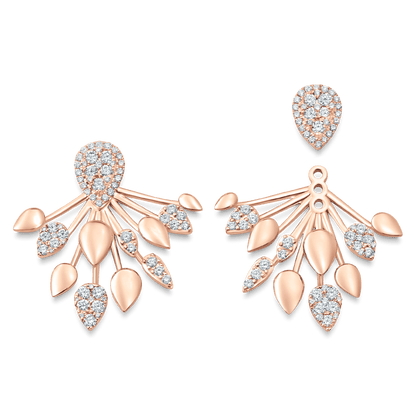 1.92 TCW Round Moissanite Diamond Ear Jacket Earrings - farrellouise