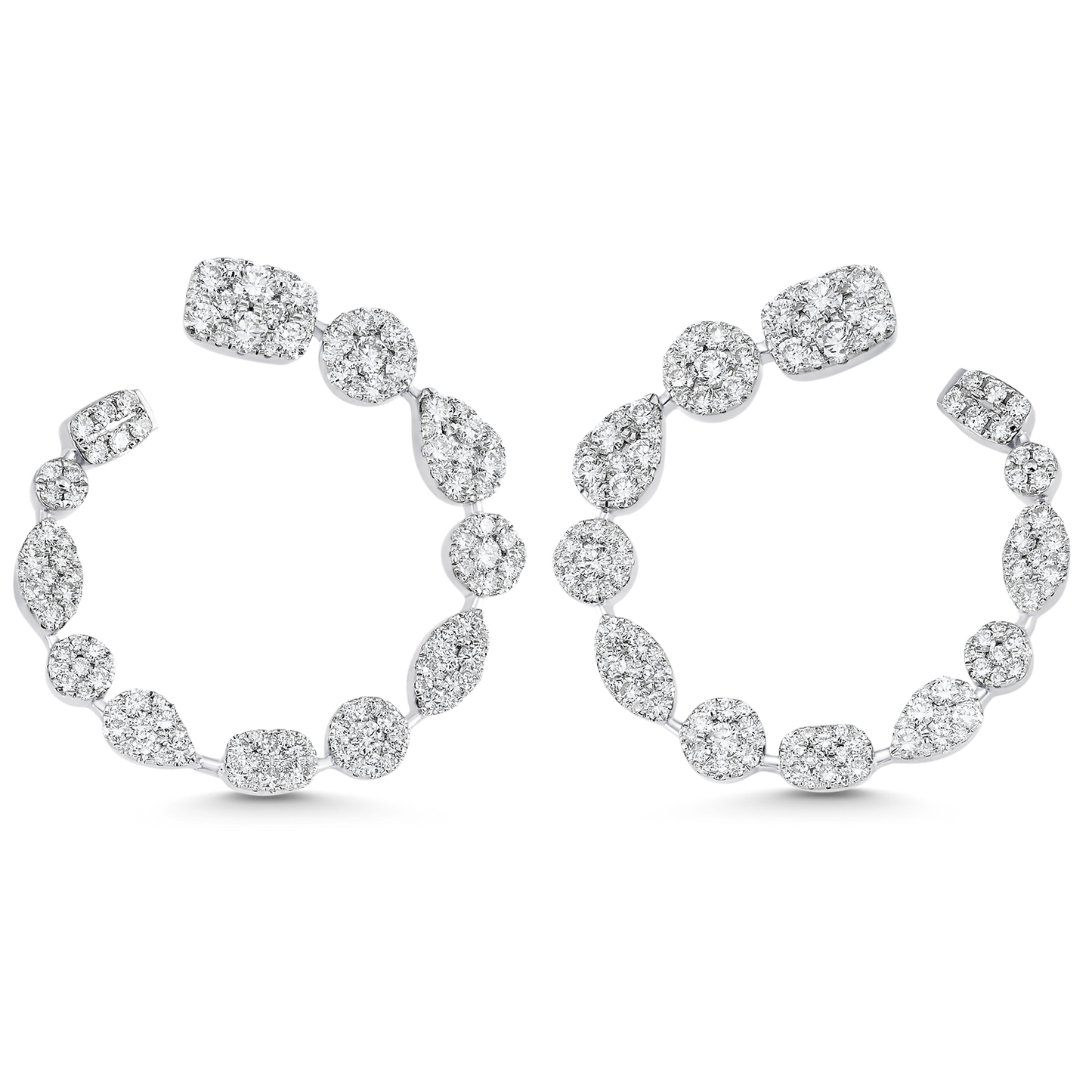 4.05 TCW Round Moissanite Diamond Hoop Earrings - farrellouise