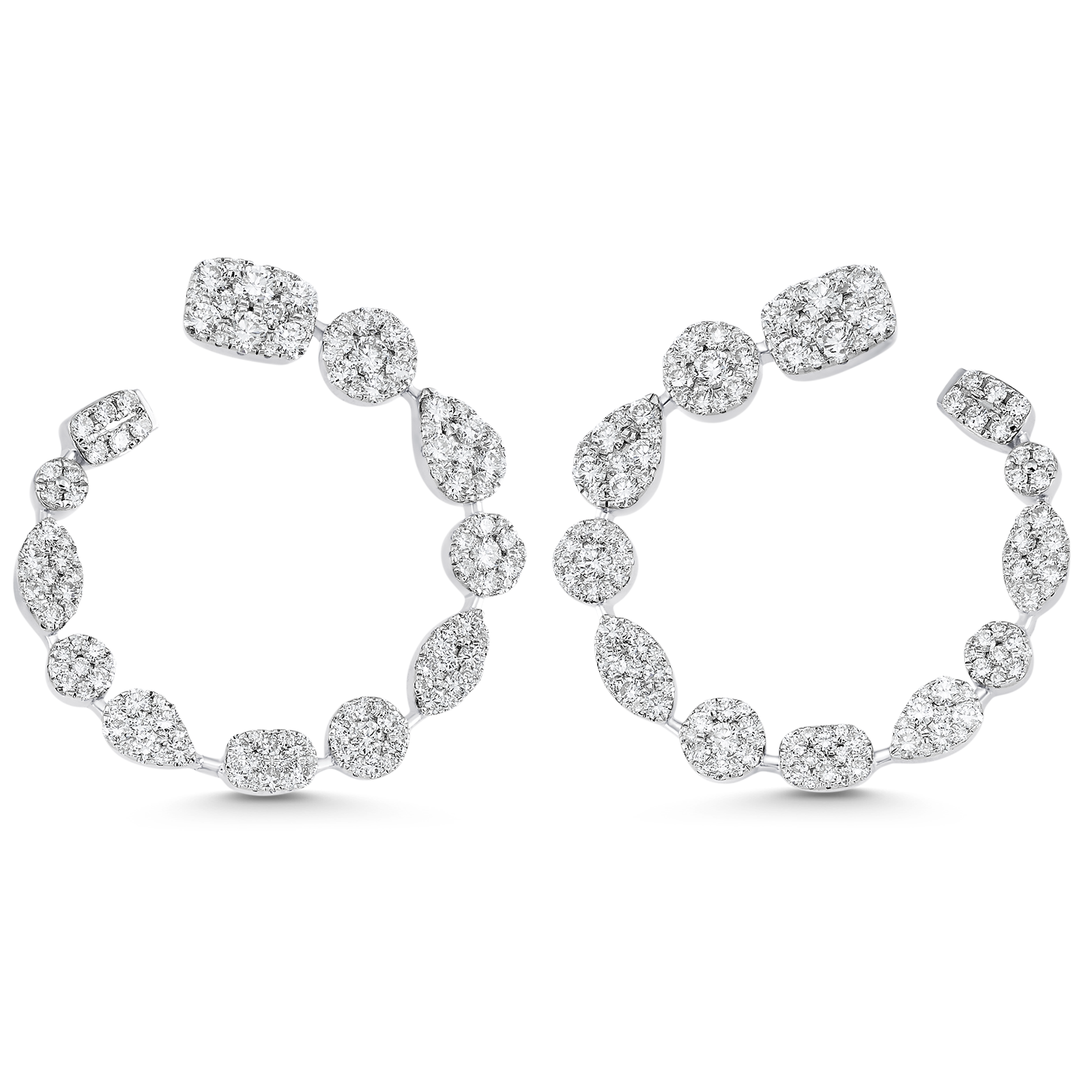 4.05 TCW Round Moissanite Diamond Hoop Earrings - farrellouise