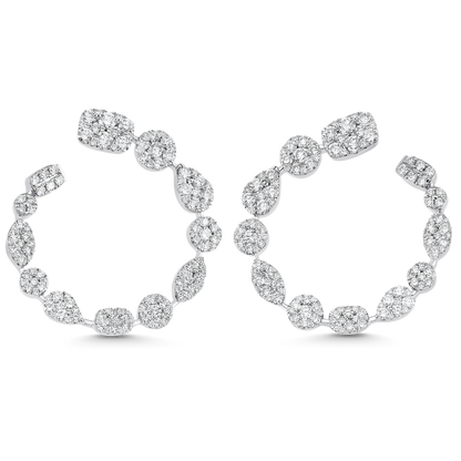 4.05 TCW Round Moissanite Diamond Hoop Earrings - farrellouise