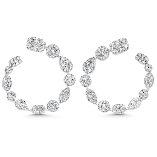 4.05 TCW Round Moissanite Diamond Hoop Earrings - farrellouise