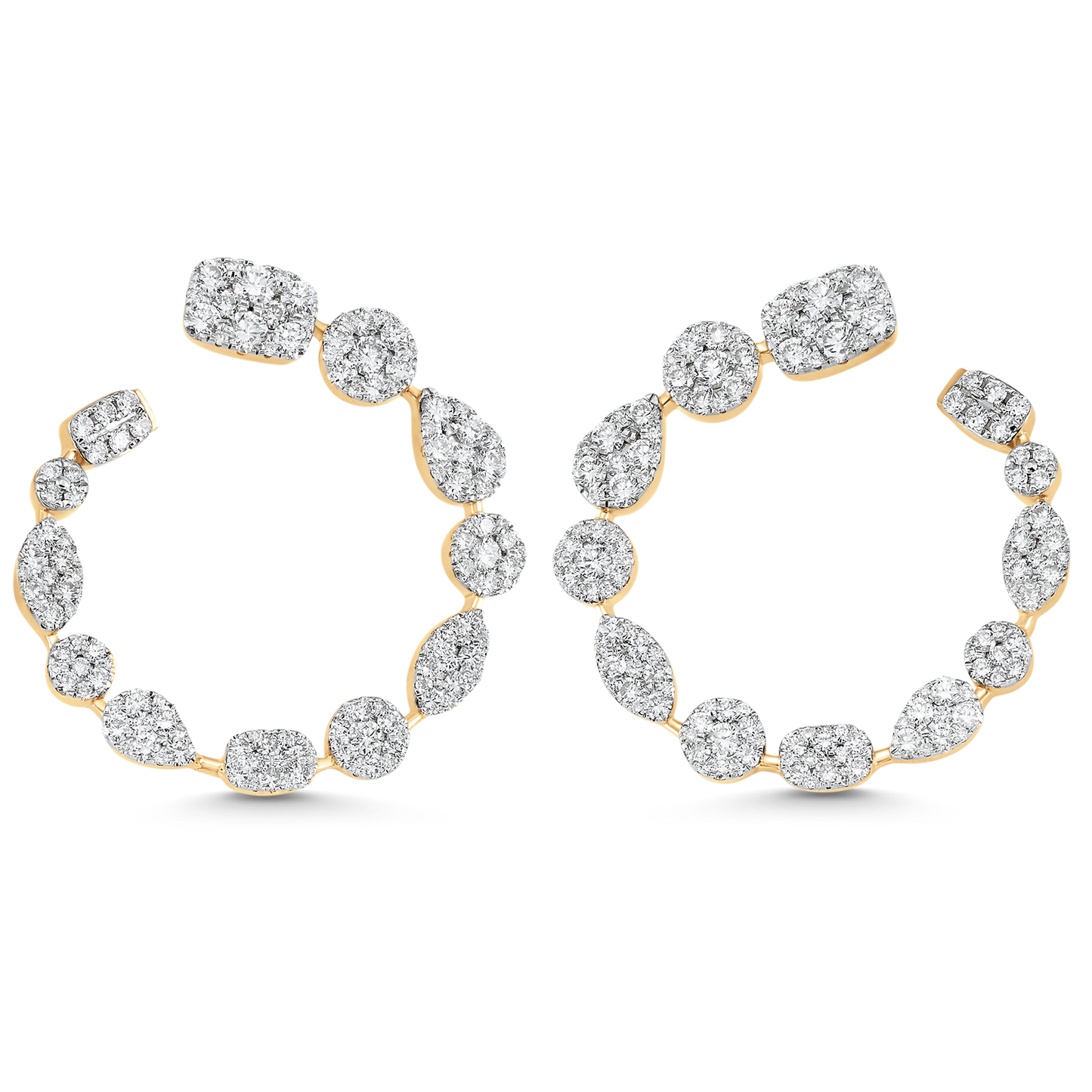 4.05 TCW Round Moissanite Diamond Hoop Earrings - farrellouise