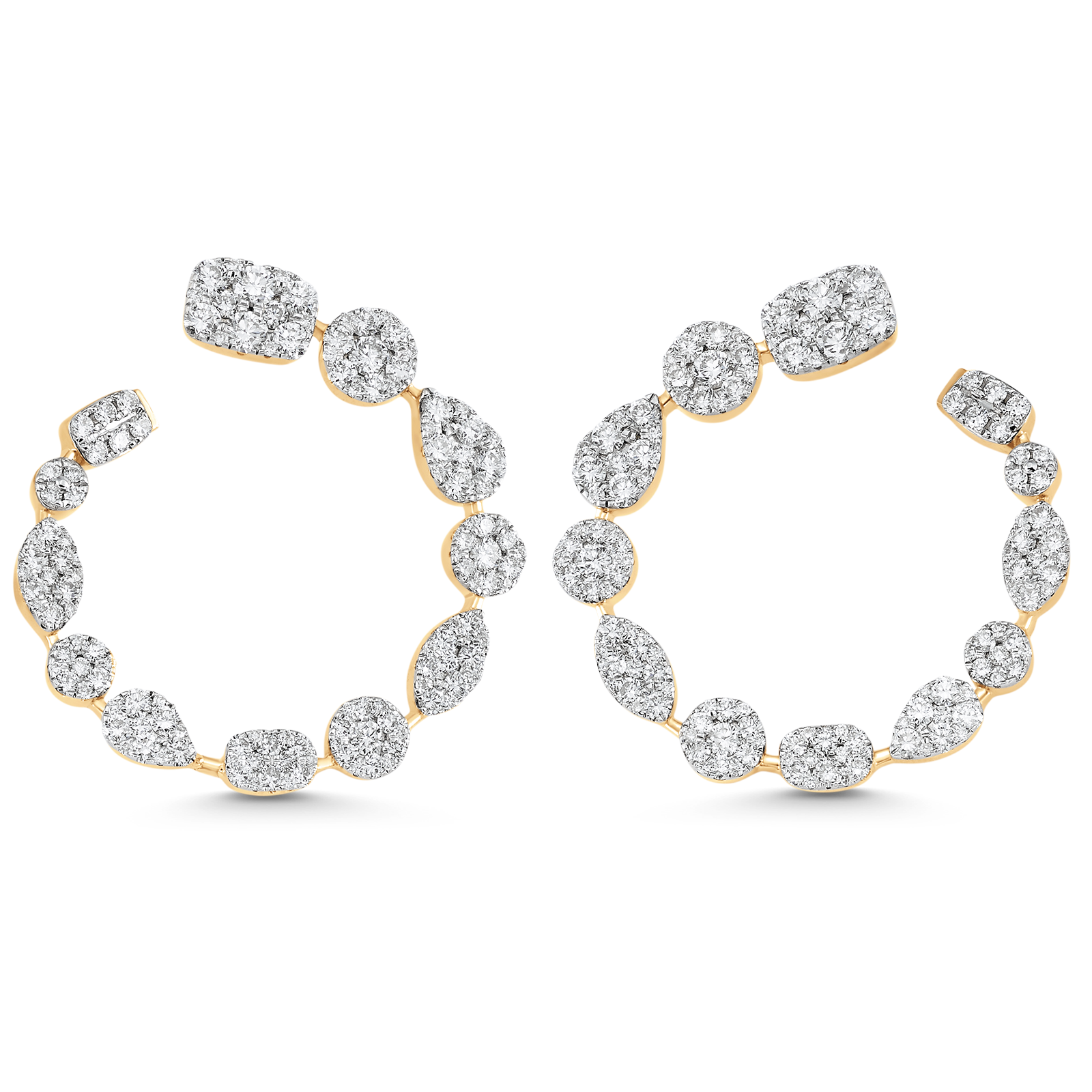 4.05 TCW Round Moissanite Diamond Hoop Earrings - farrellouise