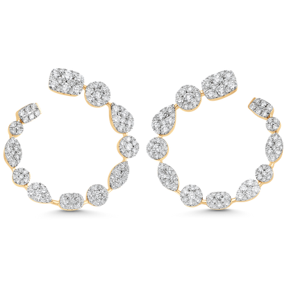 4.05 TCW Round Moissanite Diamond Hoop Earrings - farrellouise