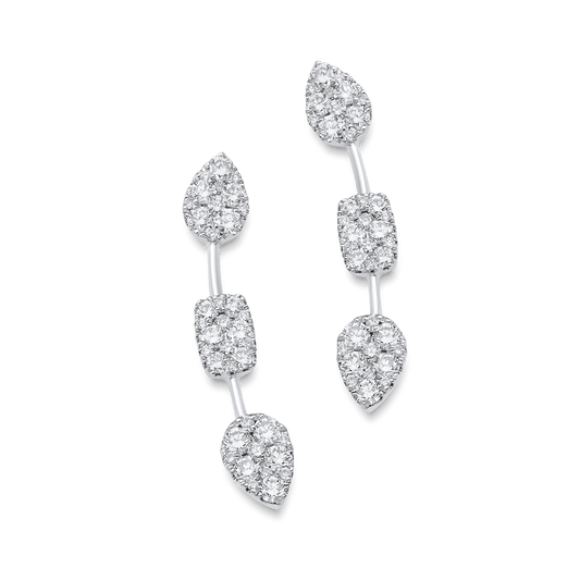 0.52 TCW Round Moissanite Diamond Ear Crawler Earrings - farrellouise