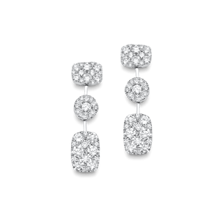 1.64 TCW Round Moissanite Diamond Cluster Earrings - farrellouise