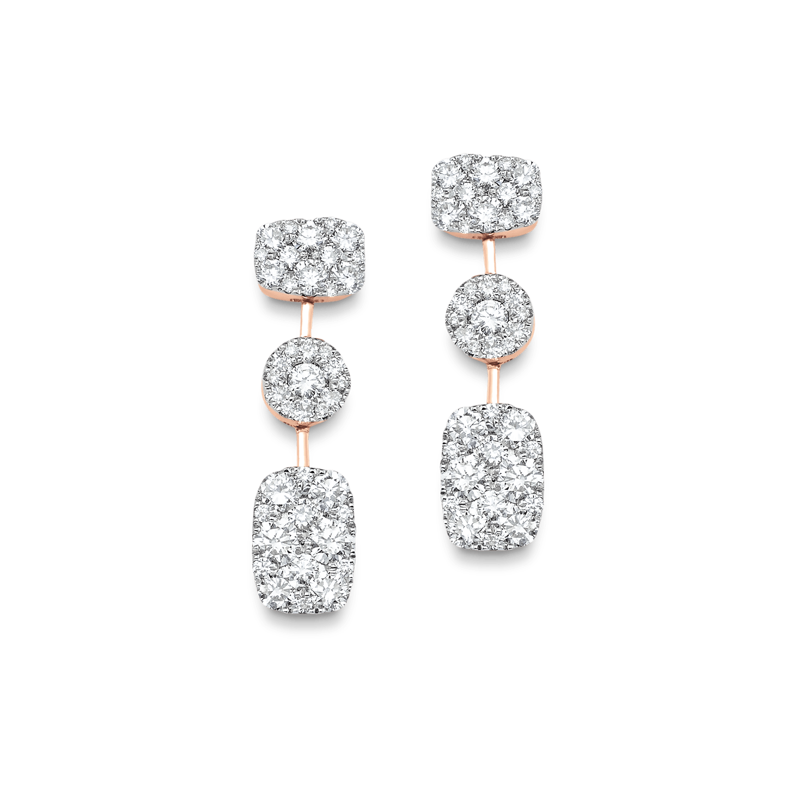 1.64 TCW Round Moissanite Diamond Cluster Earrings - farrellouise